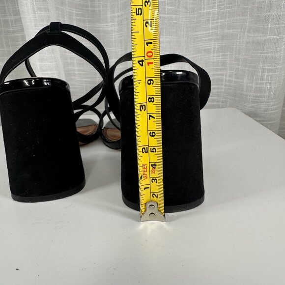 ASOS Design Faux Suede Wide Fit Hudson barely there Block Heel Sandals 8W - Picture 11 of 14